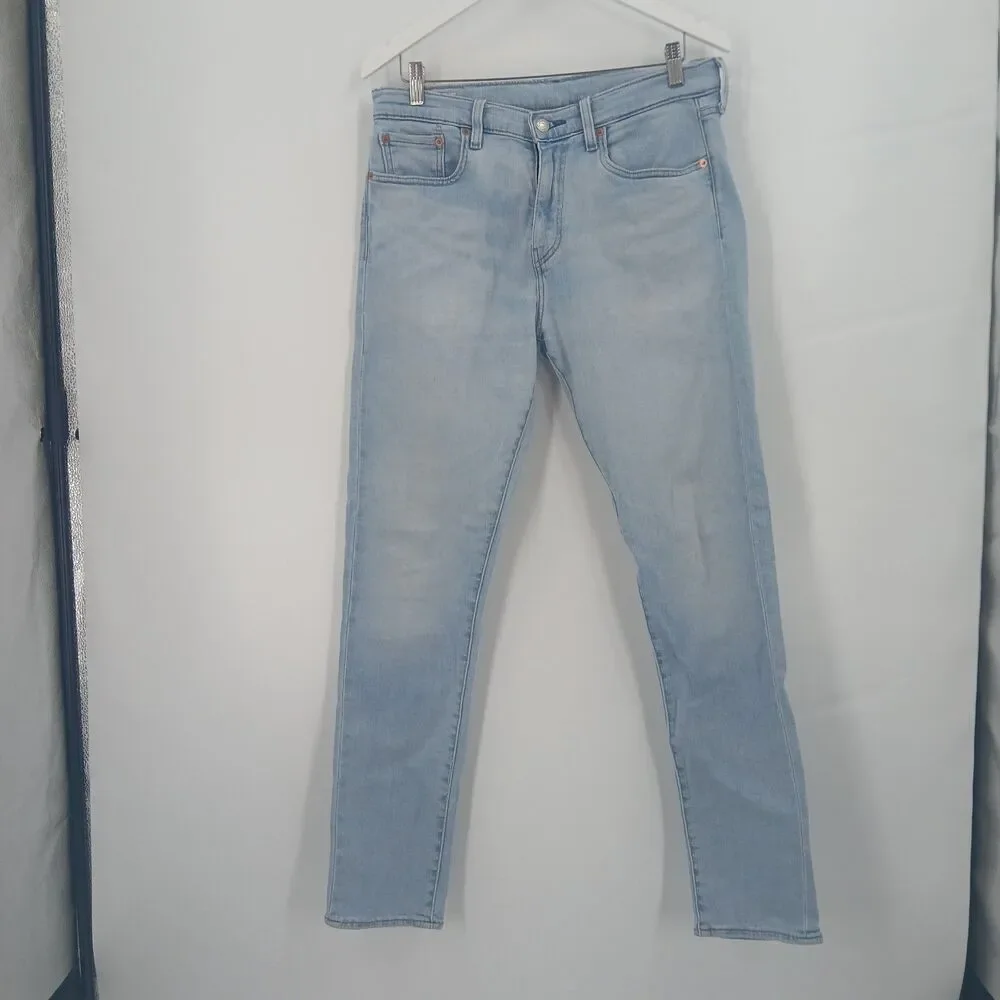 Mens Levi's 512 Slim Taper Jeans W32 L34 Blue Stretch Denim Light Wash cowboy